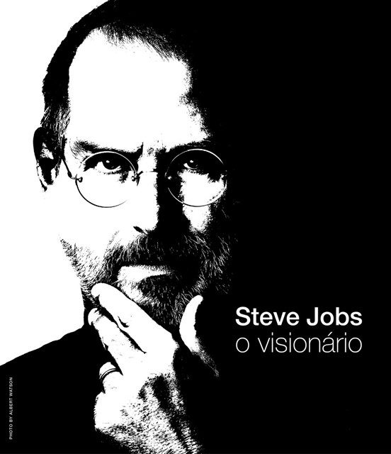 Cartaz da mostra 'Steve Jobs, o visionário'. Foto: Divulgação.