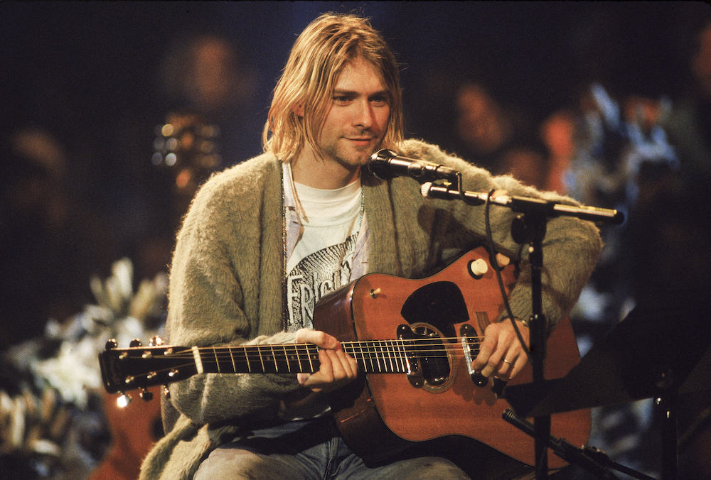 Kurt Cobain durante o MTV Unplugged em 1994. Foto: Getty Images.
