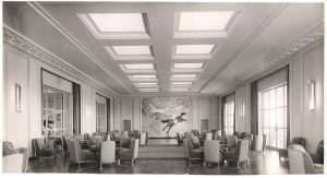 Interior do Jockey Club de Sao Paulo cerca de 1945. Projeto de Henri Sajous, exemplo de arquitetura Art Deco na cidade. Foto: Acervo do Jockey.