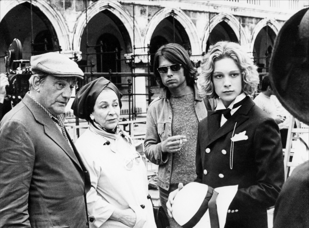 Björn Andrésen e Luchino Visconti  no set de Morte a Venezia, 1971.
