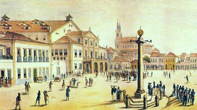 Visão do Rio de Janeiro colonial de Debret. Imagem: Reprodução.