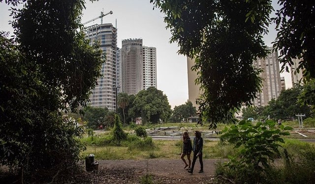 Ativistas desmontam acampamento no Parque Augusta durante reintegração de posse no Centro de São Paulo em 2017. Foto: Victor Moriyama/G1.